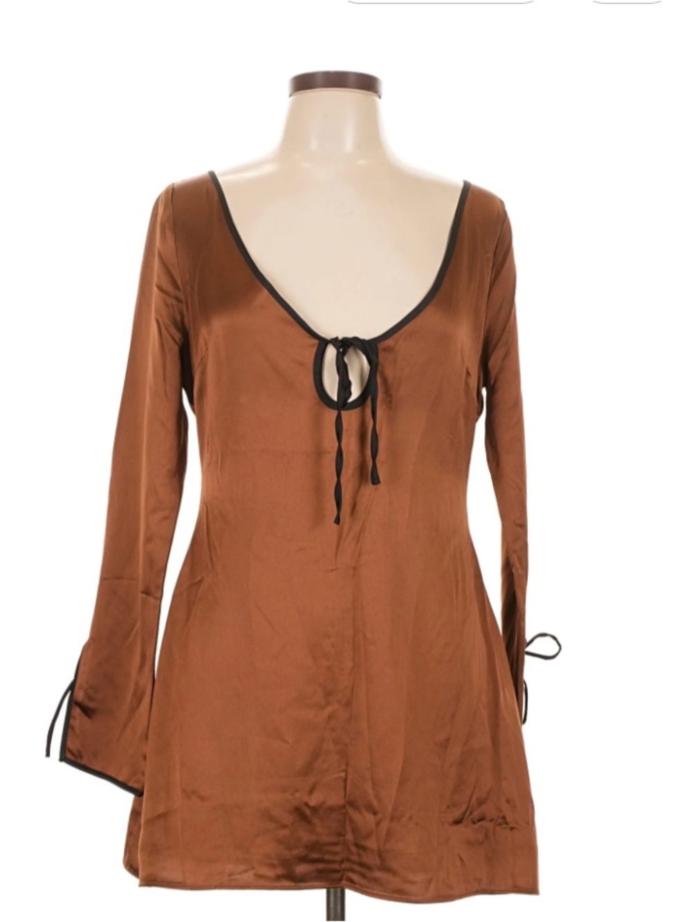 House of CB Long Sleeve Tie-Front Mini Dress